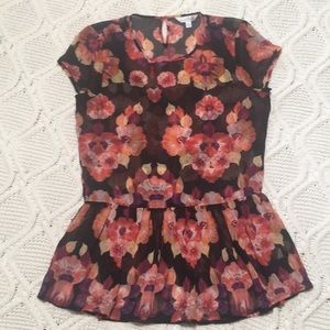 Charming Charlie sheer floral top
